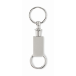 Porte-clés détachable en 2 parties en alliage de zinc couleur argenté mat deuxième vue