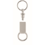 Porte-clés détachable en 2 parties en alliage de zinc couleur argenté mat septième vue