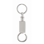 Porte-clés détachable en 2 parties en alliage de zinc couleur argenté mat sixième vue