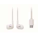 Écouteurs à réduction de bruit dans un boîtier avec support téléphone couleur blanc quatrième vue