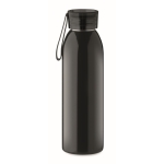 Bouteille en inox avec couvercle et anse en silicone assortie 650 ml couleur noir quatrième vue