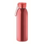 Bouteille en inox avec couvercle et anse en silicone assortie 650 ml couleur rouge quatrième vue