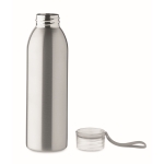 Bouteille en inox avec couvercle et anse en silicone assortie 650 ml couleur argenté mat sixième vue