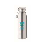 Bouteille en inox avec couvercle et anse en silicone assortie 650 ml vue avec zone d'impression