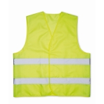 Gilet en polyester avec bandes réfléchissantes haute visibilité couleur jaune