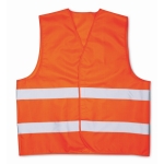 Gilet en polyester avec bandes réfléchissantes haute visibilité couleur orange