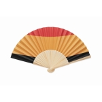 Éventail en bambou avec différents drapeaux européens couleur noir