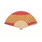 Éventail en bambou avec différents drapeaux européens couleur rouge