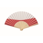 Éventail en bambou avec différents drapeaux européens couleur blanc