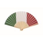 Éventail en bambou avec différents drapeaux européens couleur vert