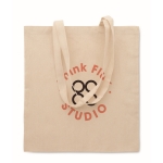 Tote bag en polycoton avec longues anses 130 g/m² couleur beige vue principale
