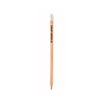 Crayon classique au coloris naturel avec gomme vue avec zone d'impression