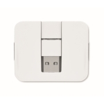 Hub USB à 4 ports avec USB et sorties type-A et type-C couleur blanc quatrième vue