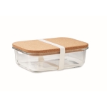 Boîte à lunch en verre borosilicaté avec couvercle en liège 830 ml couleur transparent