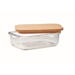 Boîte à lunch en verre borosilicaté avec couvercle en liège 830 ml couleur transparent deuxième vue