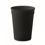 Gobelet réutilisable en plastique recyclé à paroi unique 250 ml couleur noir