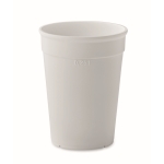 Gobelet réutilisable en plastique recyclé à paroi unique 250 ml couleur blanc