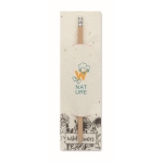Crayon classique avec gomme présenté dans un papier ensemencé couleur blanc vue principale