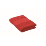 Serviette de bain en coton 100% bio douce et absorbante 360 g/m² 50x30 couleur rouge