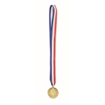 Médaille en fer avec ruban tricolore bleu, blanc, rouge couleur doré troisième vue