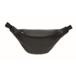 Sac banane en cuir synthétique souple à sangle large ajustable couleur noir deuxième vue