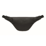 Sac banane en cuir synthétique souple à sangle large ajustable couleur noir troisième vue