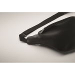 Sac banane en cuir synthétique souple à sangle large ajustable couleur noir cinquième vue photographique