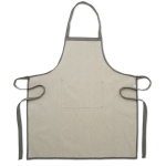 Tablier de cuisine en coton recyclé avec poche avant 220 g/m² couleur noir