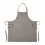 Tablier de cuisine en coton recyclé avec poche avant 220 g/m² couleur gris