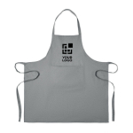 Tablier de cuisine en coton recyclé avec poche avant 220 g/m² couleur gris vue avec zone d'impression