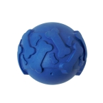 Balle en caoutchouc pour animaux de compagnie à motif d'os en relief couleur bleu première vue