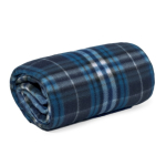 Plaid personnalisé en polaire RPET avec housse 180 g/m² Gstaad couleur bleu première vue