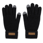 Gants tactiles en RPET avec logo imprimable sur étiquette Winter couleur noir première vue