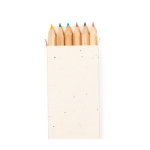 6 crayons de couleur dans boîte en carton avec des graines de pétunia couleur naturel  troisième vue