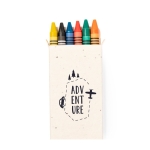 6 crayons de cire dans une boîte en carton avec des graines de pétunia couleur naturel  troisième vue