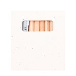 6 crayons de couleur dans une boîte à graines avec taille-crayon couleur naturel première vue