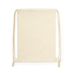 Sac en coton contenant un set d'écriture, des crayons et un cahier couleur beige huitième vue