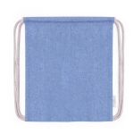 Sac à dos ficelle pour enfants en 100% coton recyclé couleur bleu première vue