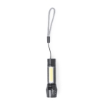 Lampe de poche rechargeable avec 1 LED et 10 COB dans le manche couleur noir première vue