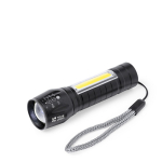 Lampe de poche rechargeable avec 1 LED et 10 COB dans le manche vue principale