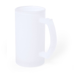 Chope à bière en verre avec fini mat givré 500ml couleur blanc  troisième vue