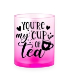Tasse en verre au fini mat avec coloris translucides 350ml  troisième vue