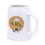 Chope à bière en céramique avec finition blanche 700ml deuxième vue
