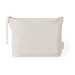 Trousse de toilette naturelle en 100% coton recyclé à cordon assorti couleur naturel première vue