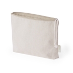 Trousse de toilette naturelle en 100% coton recyclé à cordon assorti  troisième vue
