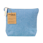 Trousse de toilette publicitaire en coton recyclé 140 g/m² Tetiaroa couleur bleu première vue