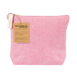 Trousse de toilette publicitaire en coton recyclé 140 g/m² Tetiaroa couleur rose première vue