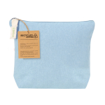 Trousse de toilette publicitaire en coton recyclé 140 g/m² Tetiaroa couleur bleu ciel première vue