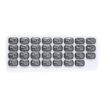 Pilulier mensuel en forme de clavier d'ordinateur avec 31 cases couleur gris première vue