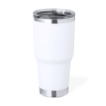 Gobelet en acier inoxydable à double paroi avec doseur 600ml couleur blanc première vue